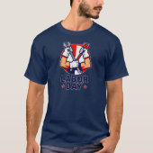 Labor Day Tools Crossed Worker Design Tシャツ (正面)