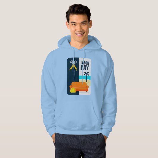Labor Day Work and Relax Illustration Shirt パーカ (正面フル)