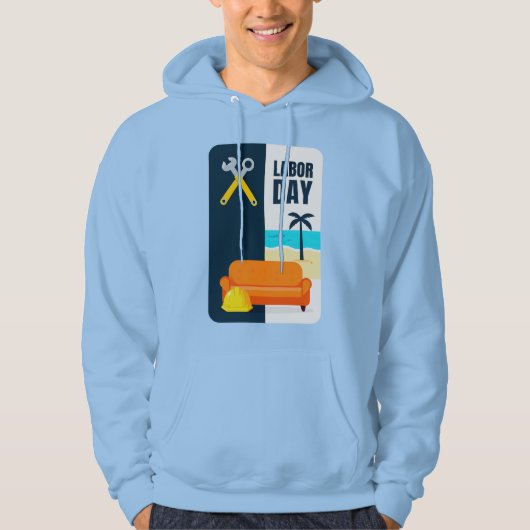 Labor Day Work and Relax Illustration Shirt パーカ (正面)