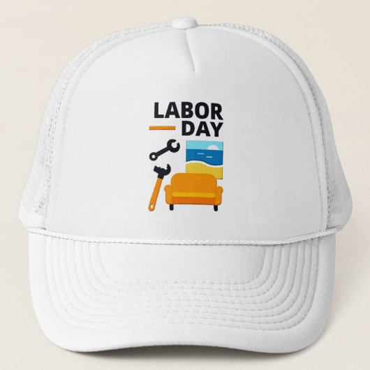 Labor Day Work Hard Relax Design with Tools キャップ (正面)