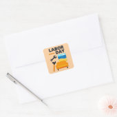 Labor Day Work Hard Relax Design with Tools スクエアシール (封筒)