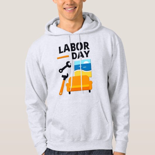 Labor Day Work Hard Relax Design with Tools パーカ (正面)