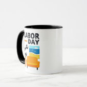 Labor Day Work Hard Relax Design with Tools マグカップ (正面左)