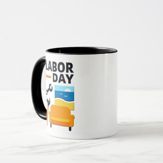 Labor Day Work Hard Relax Design with Tools マグカップ (正面左)
