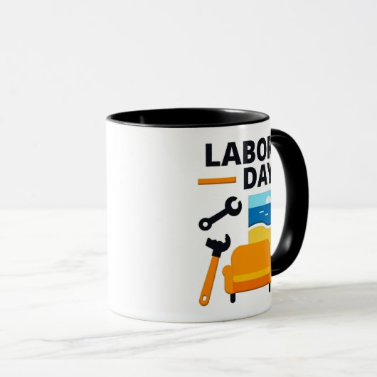 Labor Day Work Hard Relax Design with Tools マグカップ (正面右)