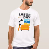 Labor Day Work Hard Relax Design with Tools Tシャツ (正面)