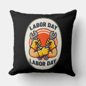 Labor Day Worker Badge Tools Design クッション (正面)