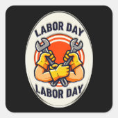 Labor Day Worker Badge Tools Design スクエアシール (正面)