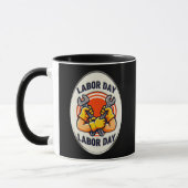 Labor Day Worker Badge Tools Design マグカップ (左)