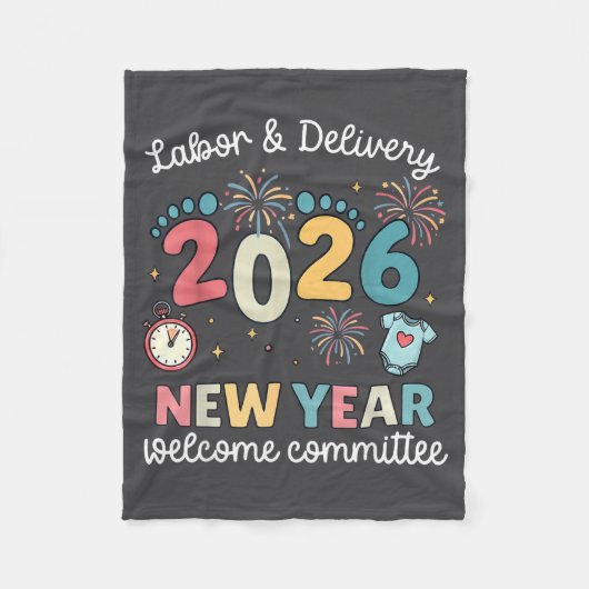 Labor Delivery 2026 New Year Welcome Committee L&a フリースブランケット (正面)