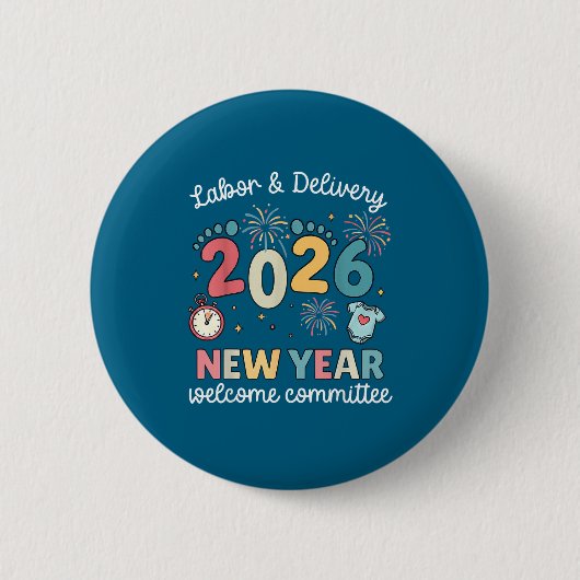 Labor Delivery 2026 New Year Welcome Committee L&a 缶バッジ (正面)