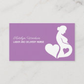 Labor Delivery Nurse Maternity Ward Pretty Purple 名刺 (正面)