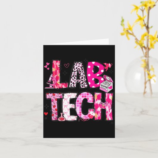 Laboratory Tech Valentines Day Medical Lab Tech La カード (黄色い花)