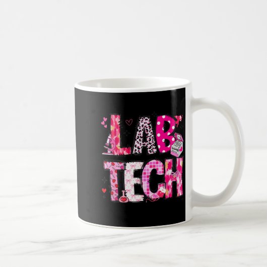 Laboratory Tech Valentines Day Medical Lab Tech La コーヒーマグカップ (右)
