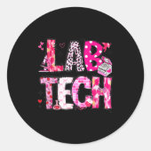 Laboratory Tech Valentines Day Medical Lab Tech La ラウンドシール (正面)