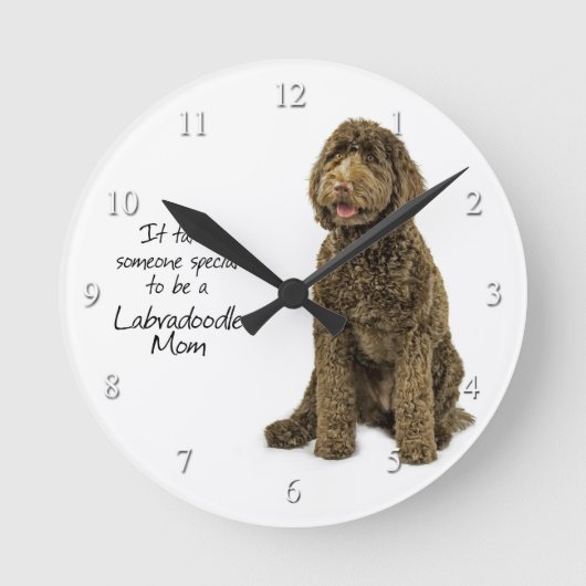 Labradoodleのお母さんの時計 ラウンド壁時計 (正面)
