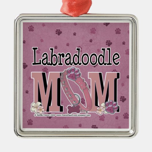 LabraDoodleのお母さん メタルオーナメント (正面)