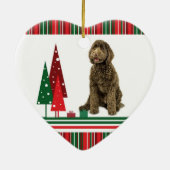 Labradoodleのクリスマスのオーナメント セラミックオーナメント (裏面)