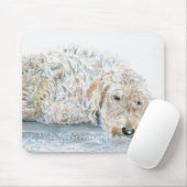 Labradoodleの眠いマウスパッド マウスパッド (マウス)