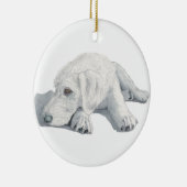 Labradoodleの眠い子犬 セラミックオーナメント (右)