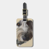 Labradoodleの荷物のラベルw/Leatherの革紐 ラゲッジタグ (正面縦)