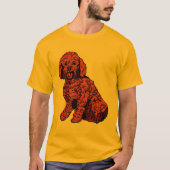 Labradoodleの赤茶色の男性Tシャツ Tシャツ (正面)