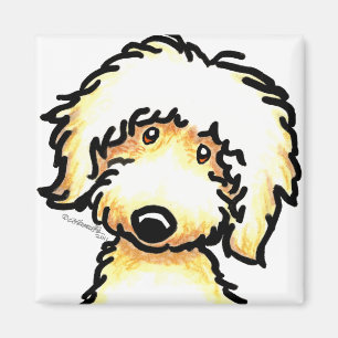 Labradoodleの黄色い芸術 マグネット