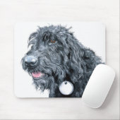 Labradoodleの黒いマウスパッド マウスパッド (マウス)