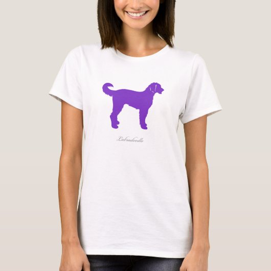 LabradoodleのTシャツ(紫色のシルエット) Tシャツ (正面)