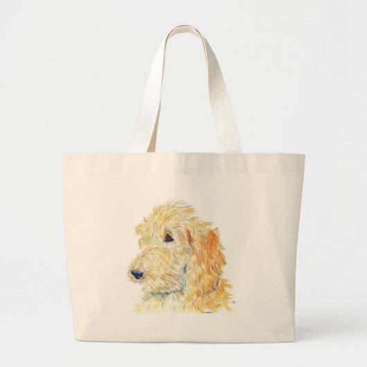 Labradoodleクリーム色の#2のバッグ ラージトートバッグ (正面)