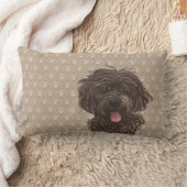 Labradoodle犬のLumbarの枕 ランバークッション (ブランケット)