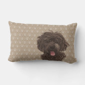 Labradoodle犬のLumbarの枕 ランバークッション (裏面)