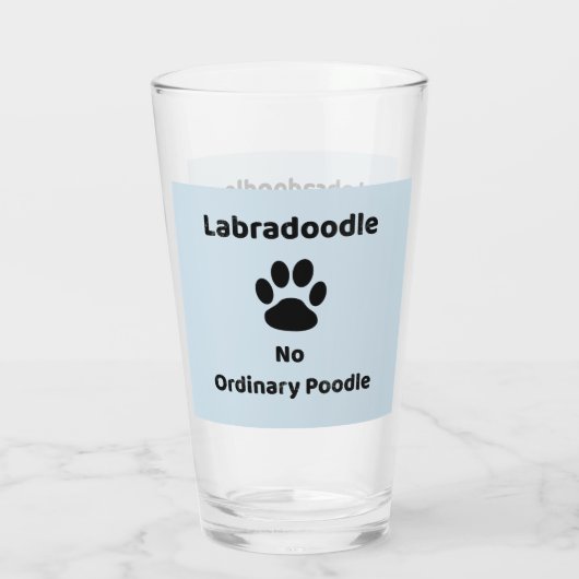 Labradoodle犬ガラスのギフト タンブラーグラス (裏面)