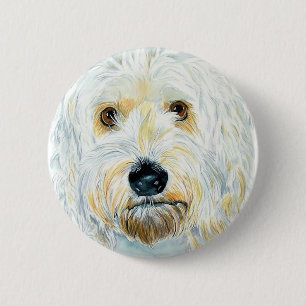 Labradoodle白いMaggieボタン 缶バッジ
