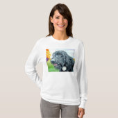 Labradoodle黒いラーフのTシャツ Tシャツ (正面フル)