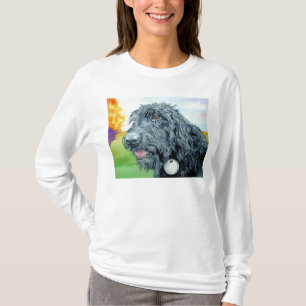 Labradoodle黒いラーフのTシャツ Tシャツ