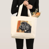 Labradoodle黒い#1のバッグ ラージトートバッグ (正面(商品))