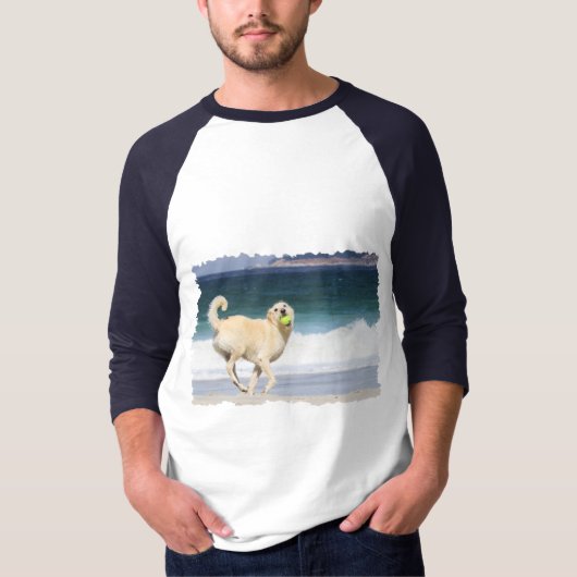 Labradoodle -ビーチのマリリン・モンロー tシャツ (正面)