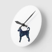 Labradoodle Doがシルエット黒水色を生み出す ラウンド壁時計 (傾斜)