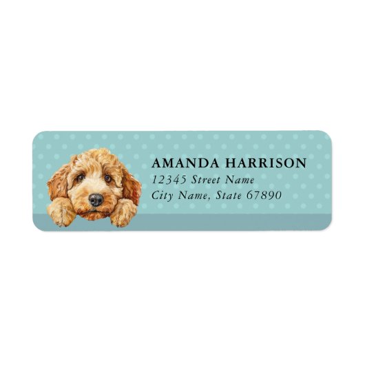 Labradoodle Dog Return Address Labels ラベル (正面)