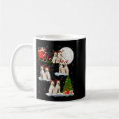 Labradoodle Dog Santa Sleigh Flying Funny Magical  コーヒーマグカップ (左)