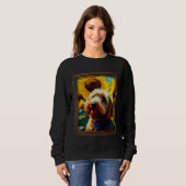 Labradoodle Painting Sunflower Flower Mom Women Fl スウェットシャツ (正面フル)