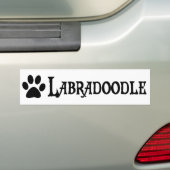 Labradoodle (pawprintとの海賊スタイル) バンパーステッカー (車上)