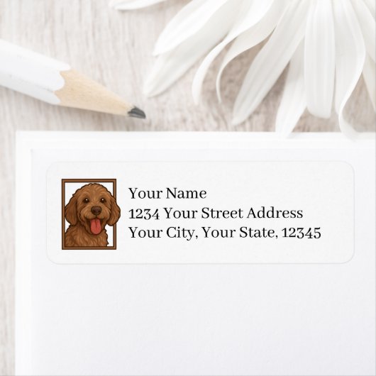 Labradoodle Return Address Labels ラベル (インサイチュ)