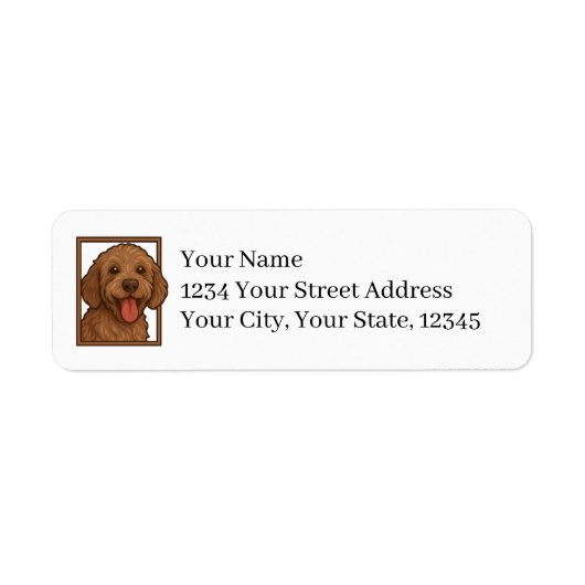 Labradoodle Return Address Labels ラベル (正面)