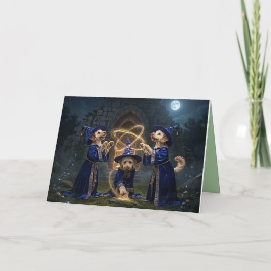 Labradoodle Witch Halloween Card シーズンカード (正面)