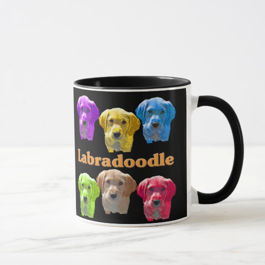 Labradoodlesのポップアート マグカップ (右)