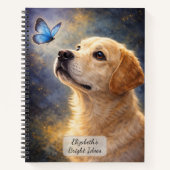 Labrador and Blue Butterfly ノートブック (正面)