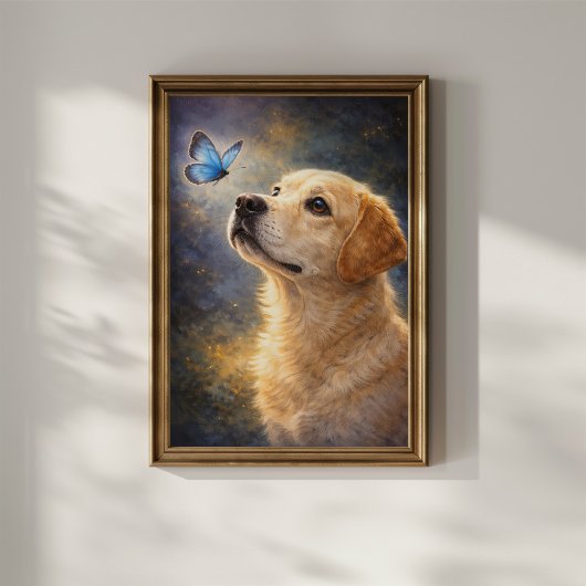 Labrador and Butterfly ポスター