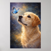 Labrador and Butterfly ポスター (正面)